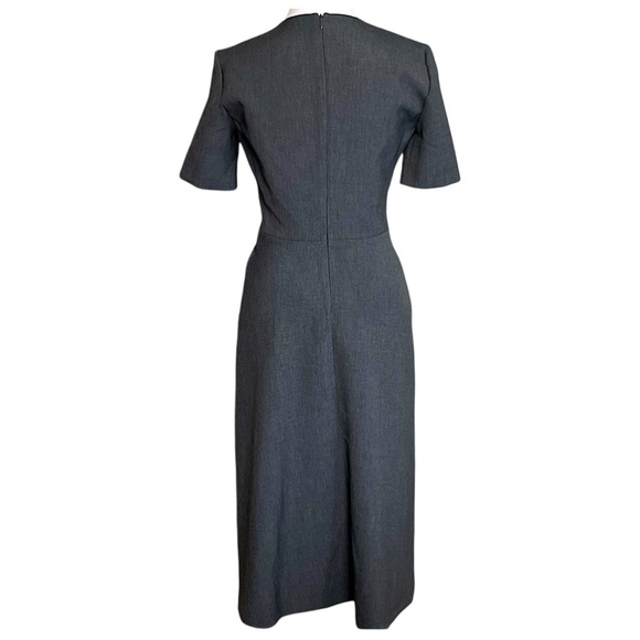 ZARA Women’s Midi A-Line Short Sleeve Dress Size S Heather Grey Light Stretch - Picture 2 of 6
